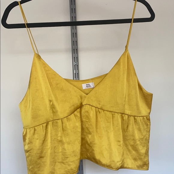 Aritzia Little Moon Yellow Silk Cami